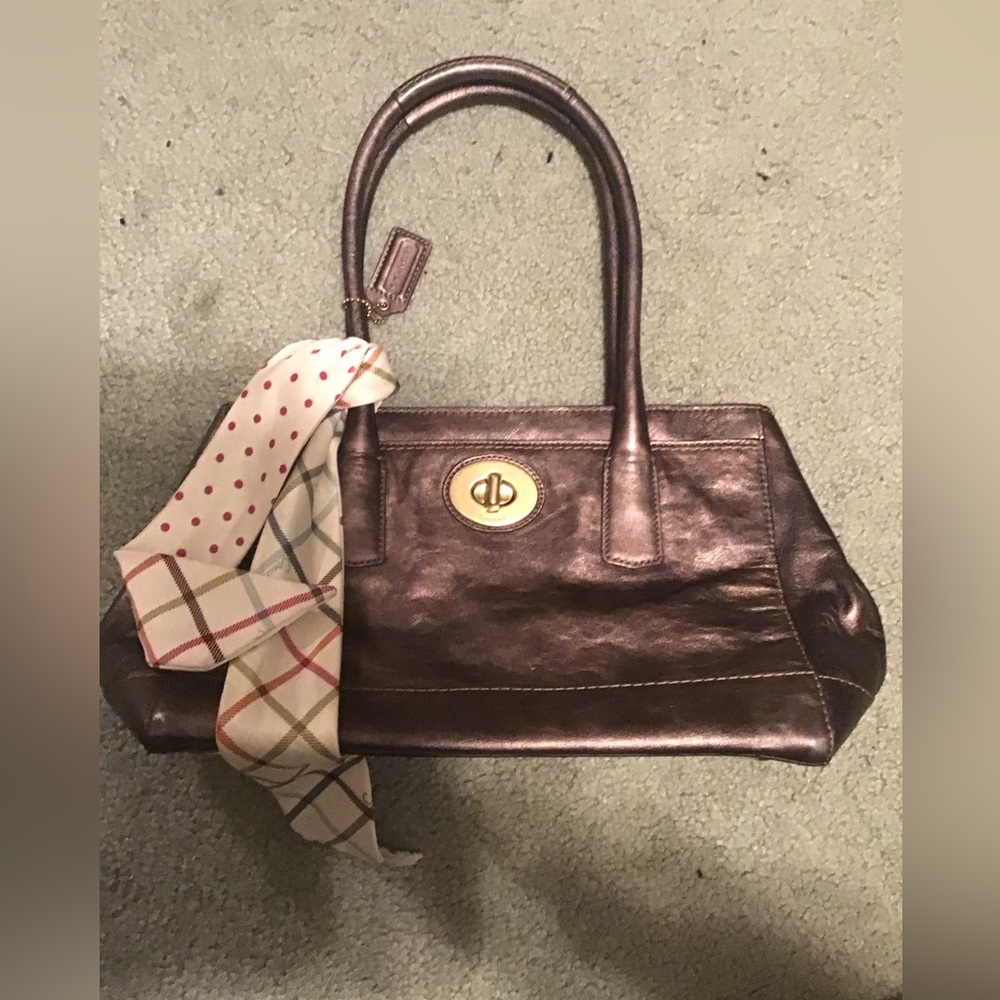 Vintage Bronze Coach Bag With Tie and Feet. Great condition.